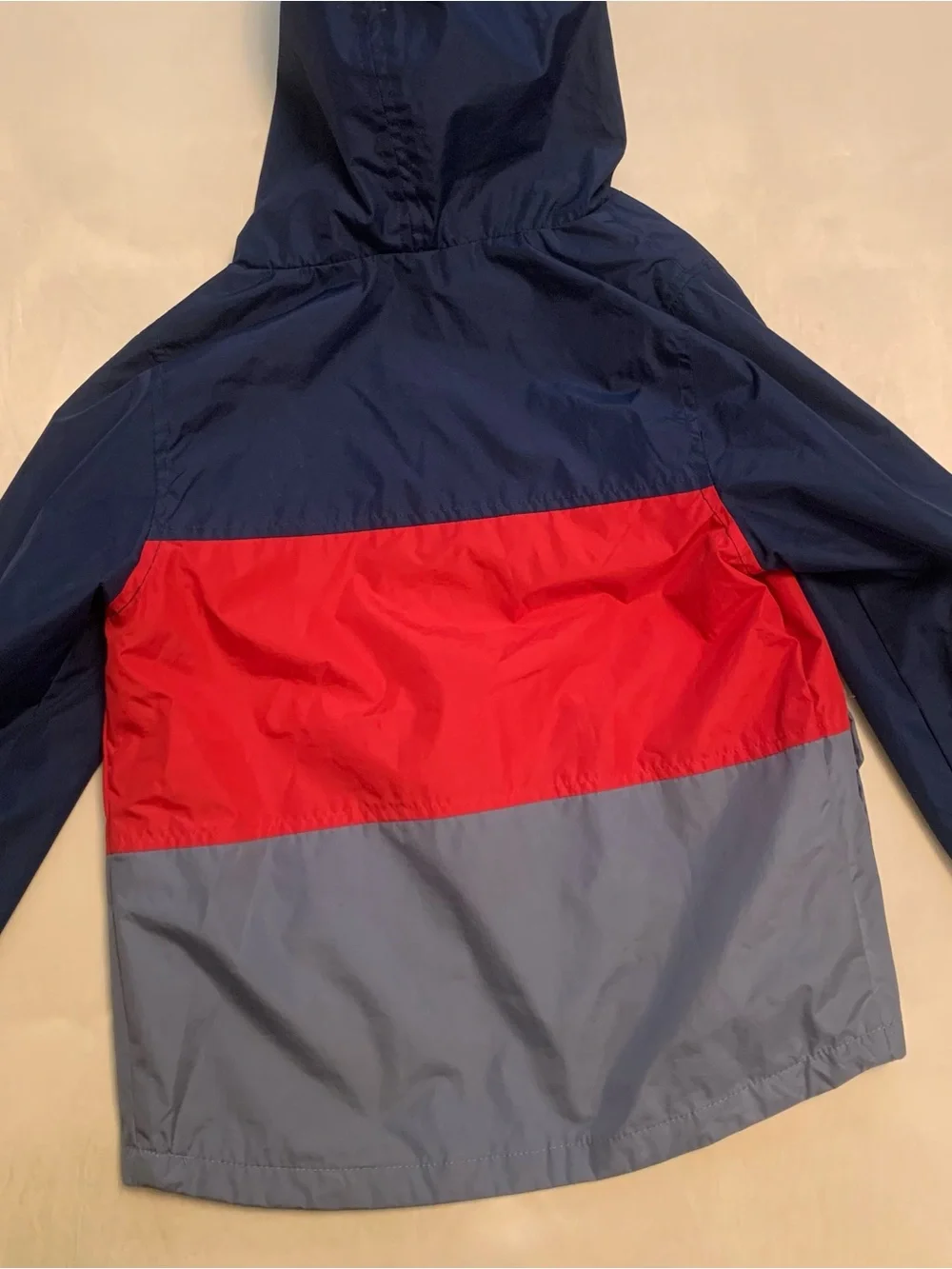Carter’s Kids Colorblock Hooded Raincoat - Navy, Red, Gray, Size 6